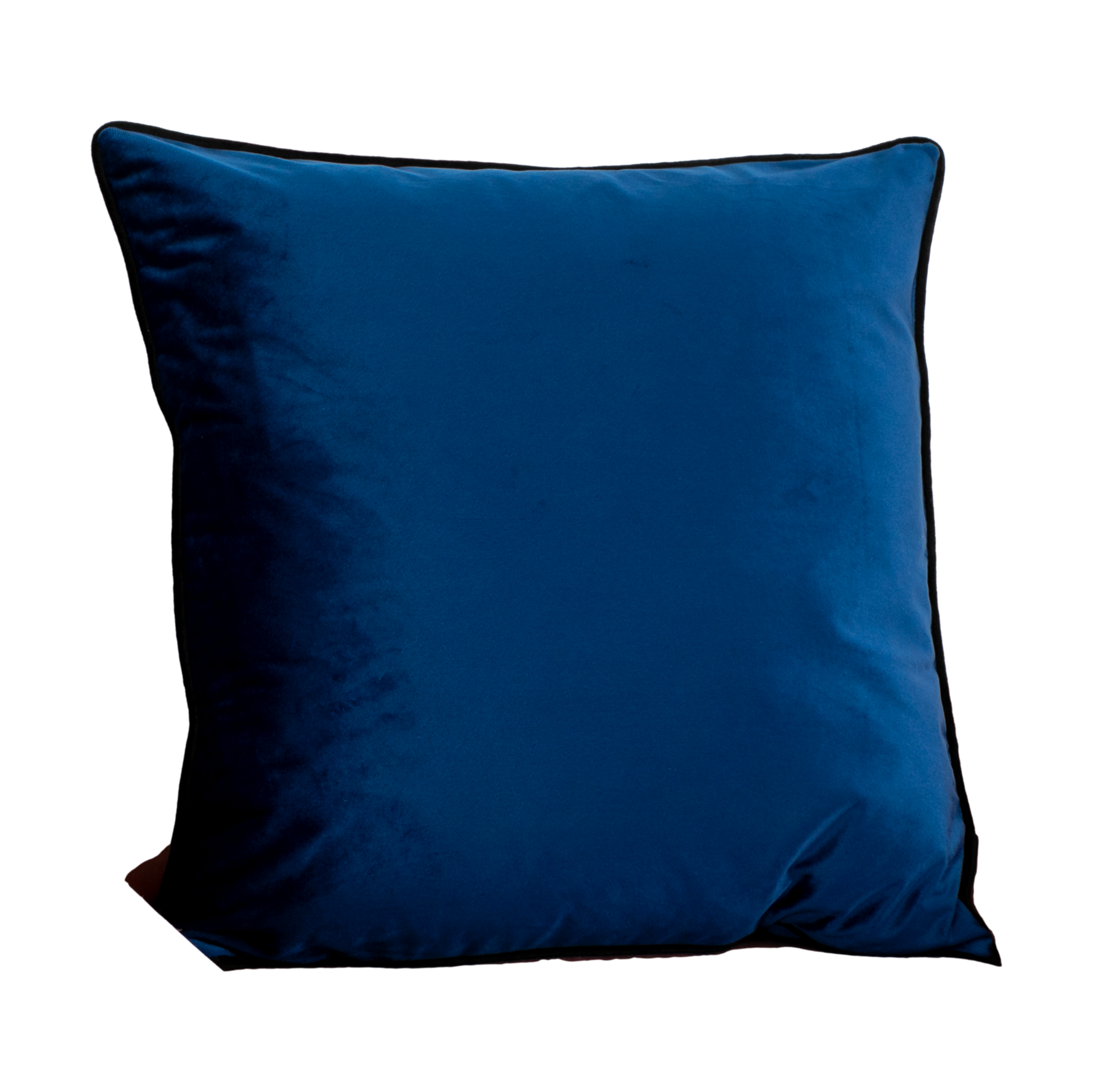 Blue Piped Velvet Cushion Cover Cushion CasaFenix