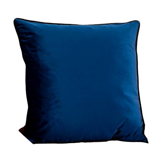 Blue Piped Velvet Cushion Cover Cushion CasaFenix