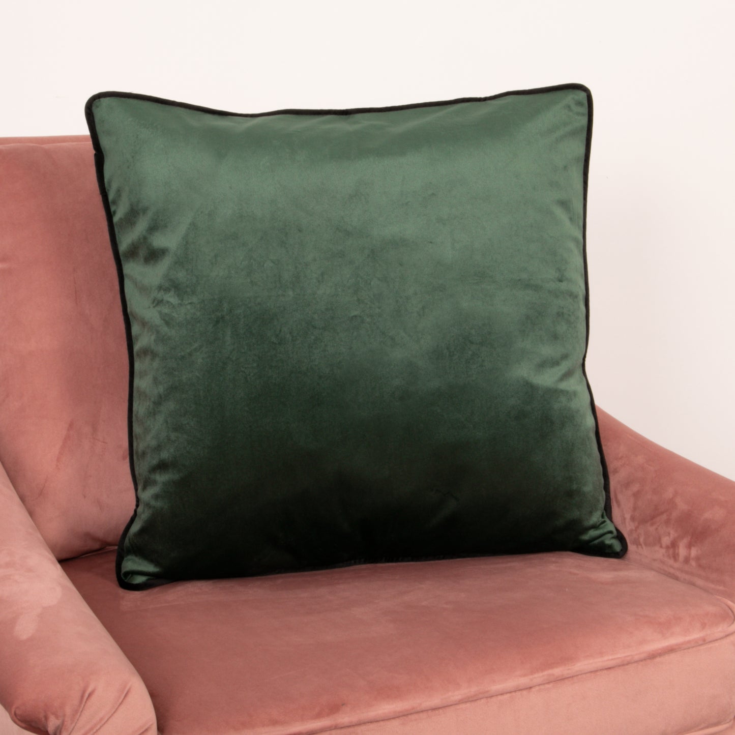 Green Piped Velvet Cushion Cover Cushion CasaFenix