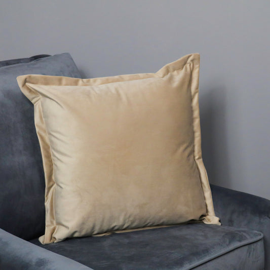 Beige Velvet Cushion Cover Cushion CasaFenix