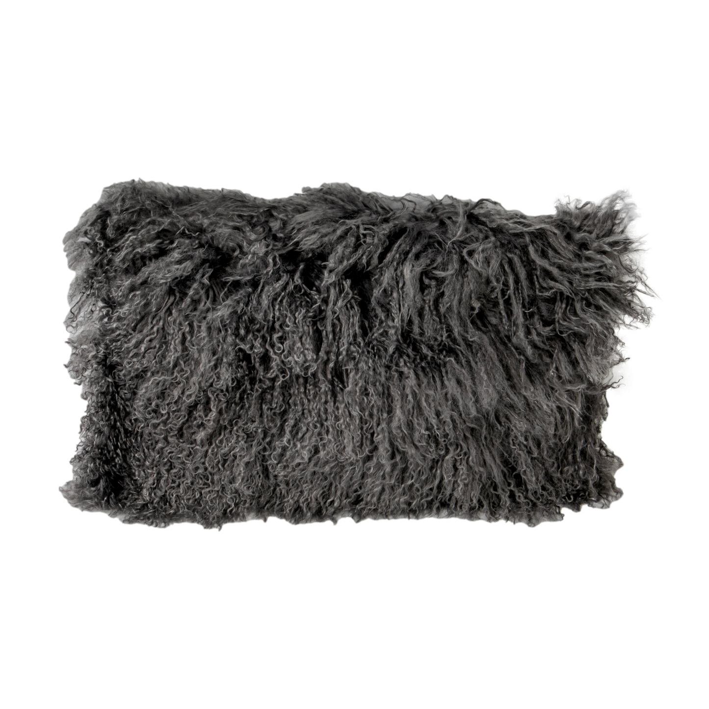 Grey Curly Sheepskin Cushion 30x50cm - CasaFenix