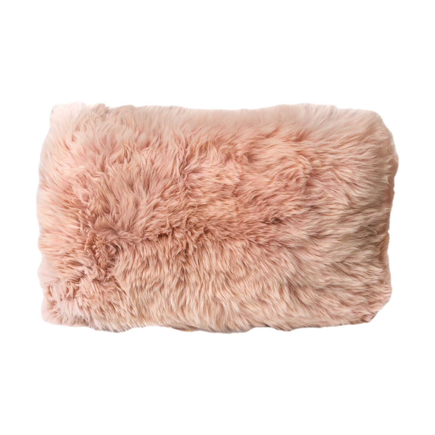 Pink Long Hair Sheepskin Cushion 30x50cm - CasaFenix