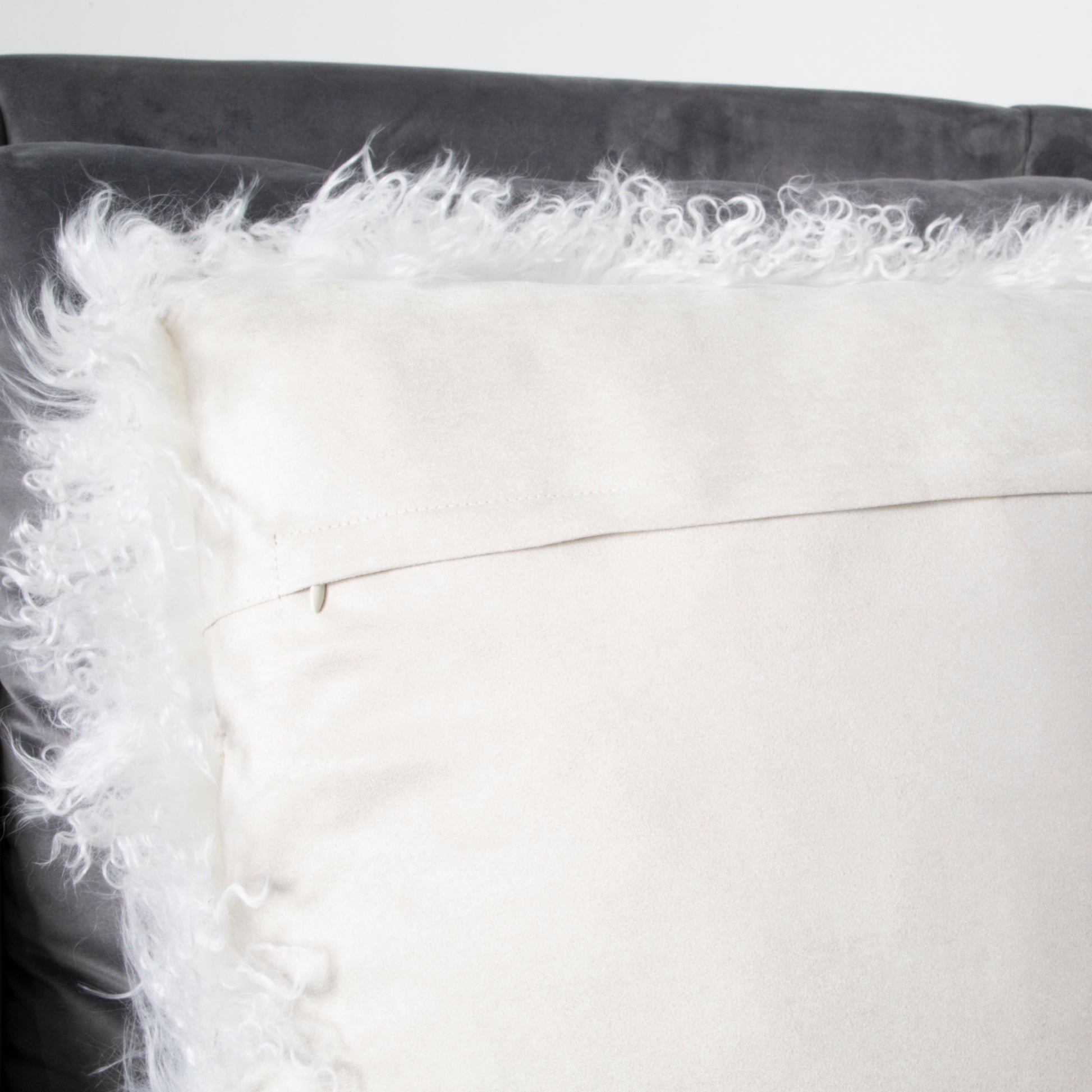 Natural Curly Sheepskin Cushion 45x45cm - CasaFenix