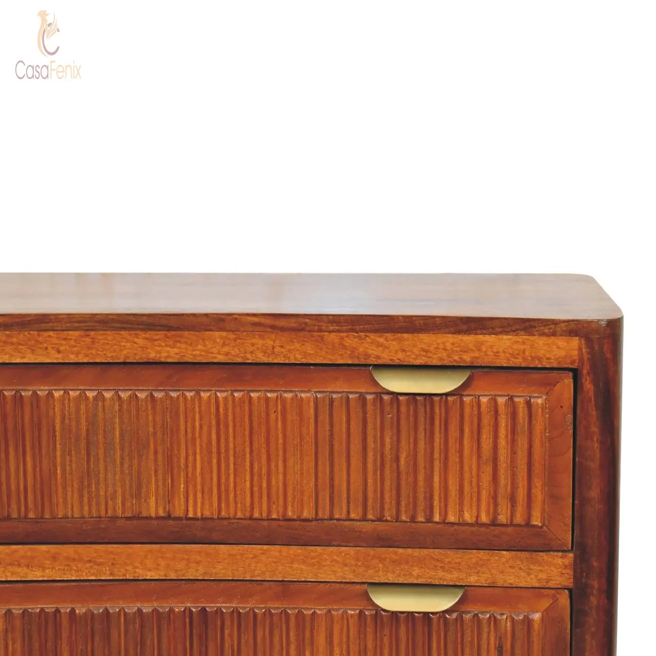 Capri Chest of 3 Drawers Nordic Design with a Chestnut Finish over Solid Mango Wood - CasaFenix