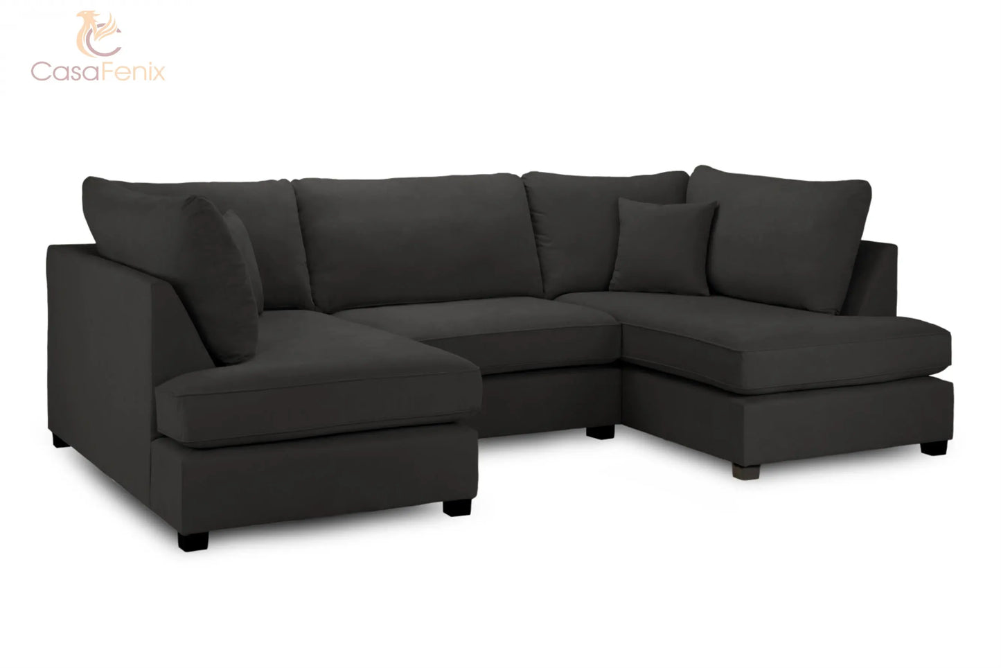 Carnaby U Shaped Corner Sofa in Beige, Black or Grey Fabric. Choice of fabric Sofa CasaFenix