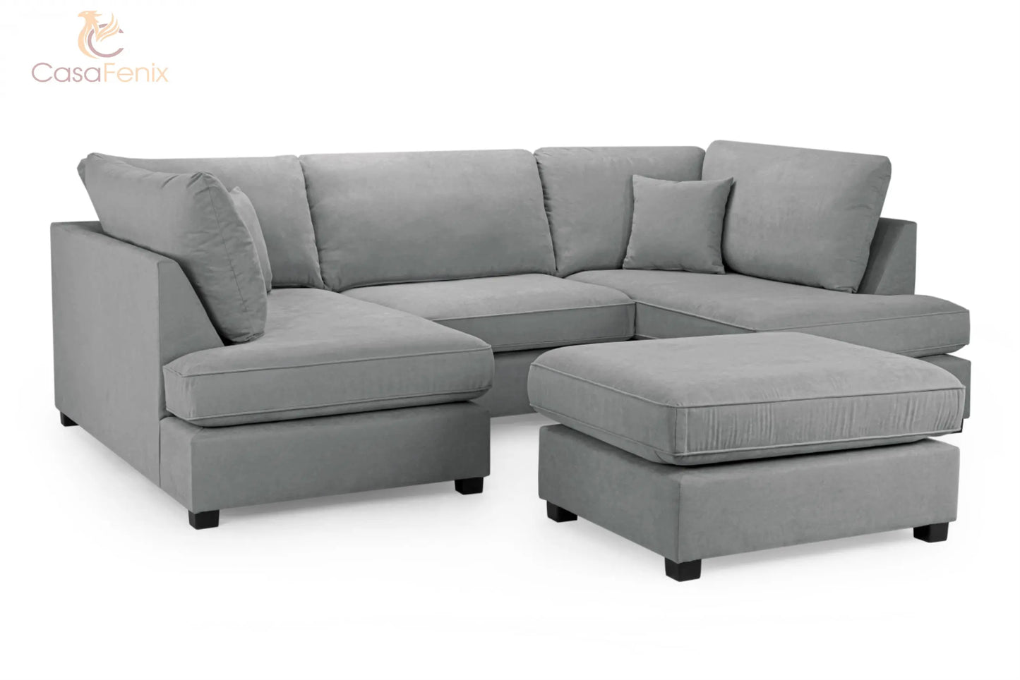 Carnaby U Shaped Corner Sofa in Beige, Black or Grey Fabric. Choice of fabric Sofa CasaFenix