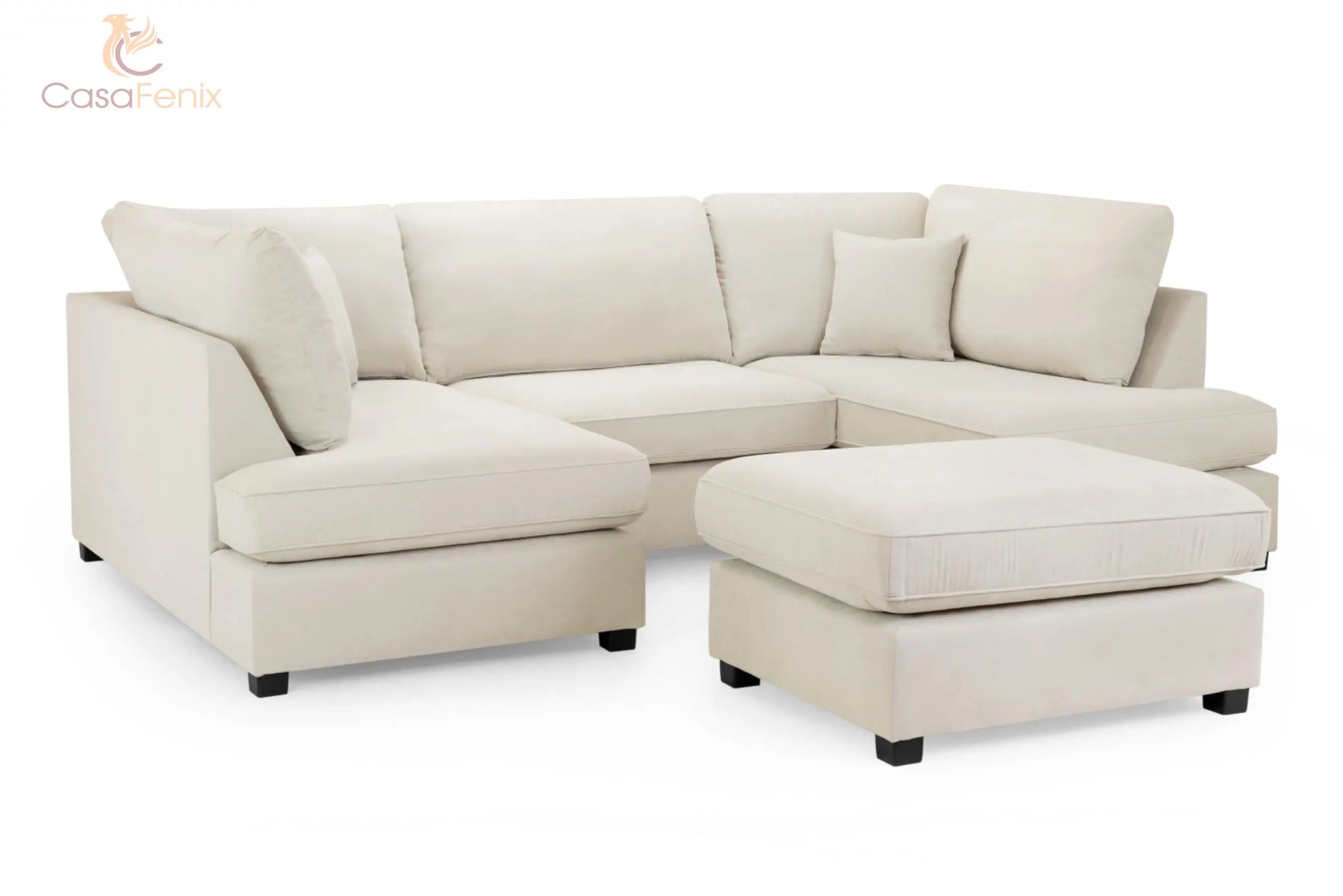 Carnaby U Shaped Corner Sofa in Beige, Black or Grey Fabric. Choice of fabric Sofa CasaFenix