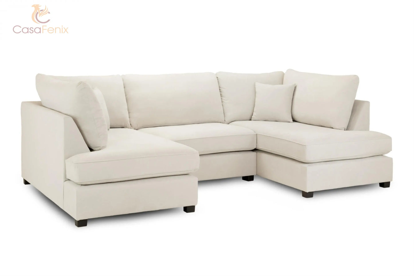 Carnaby U Shaped Corner Sofa in Beige, Black or Grey Fabric. Choice of fabric Sofa CasaFenix