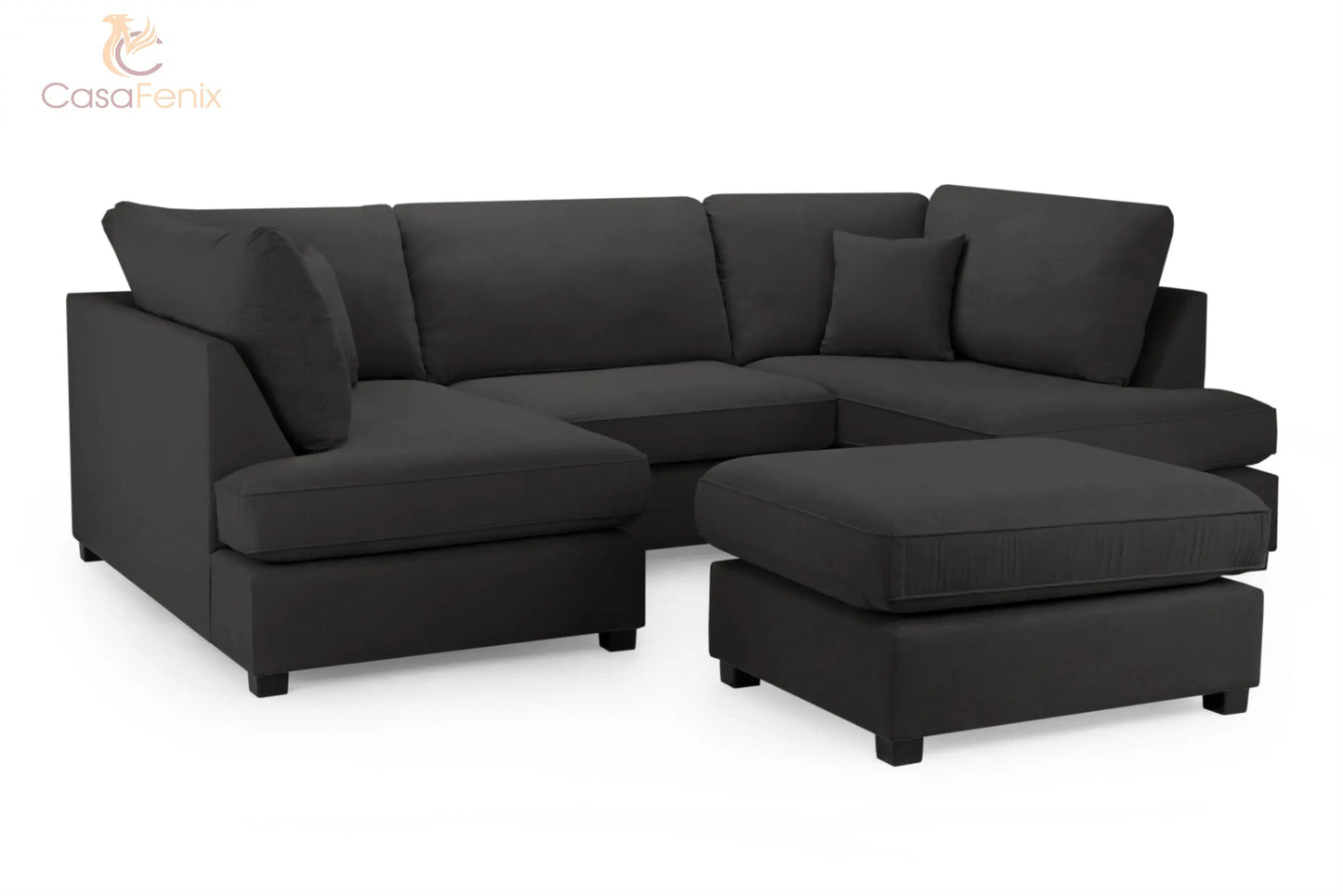 Carnaby U Shaped Corner Sofa in Beige, Black or Grey Fabric. Choice of fabric Sofa CasaFenix