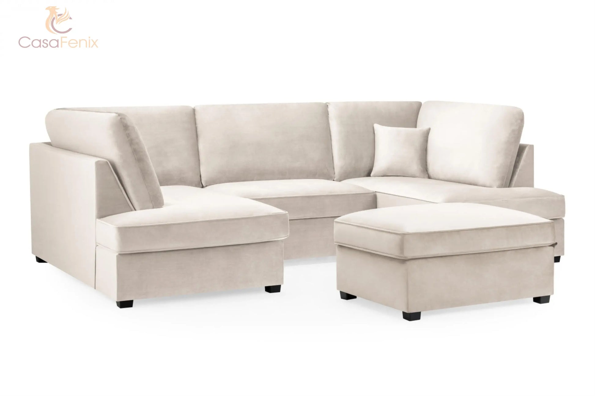 Carnaby U Shaped Corner Sofa in Beige, Black or Grey Fabric. Choice of fabric Sofa CasaFenix