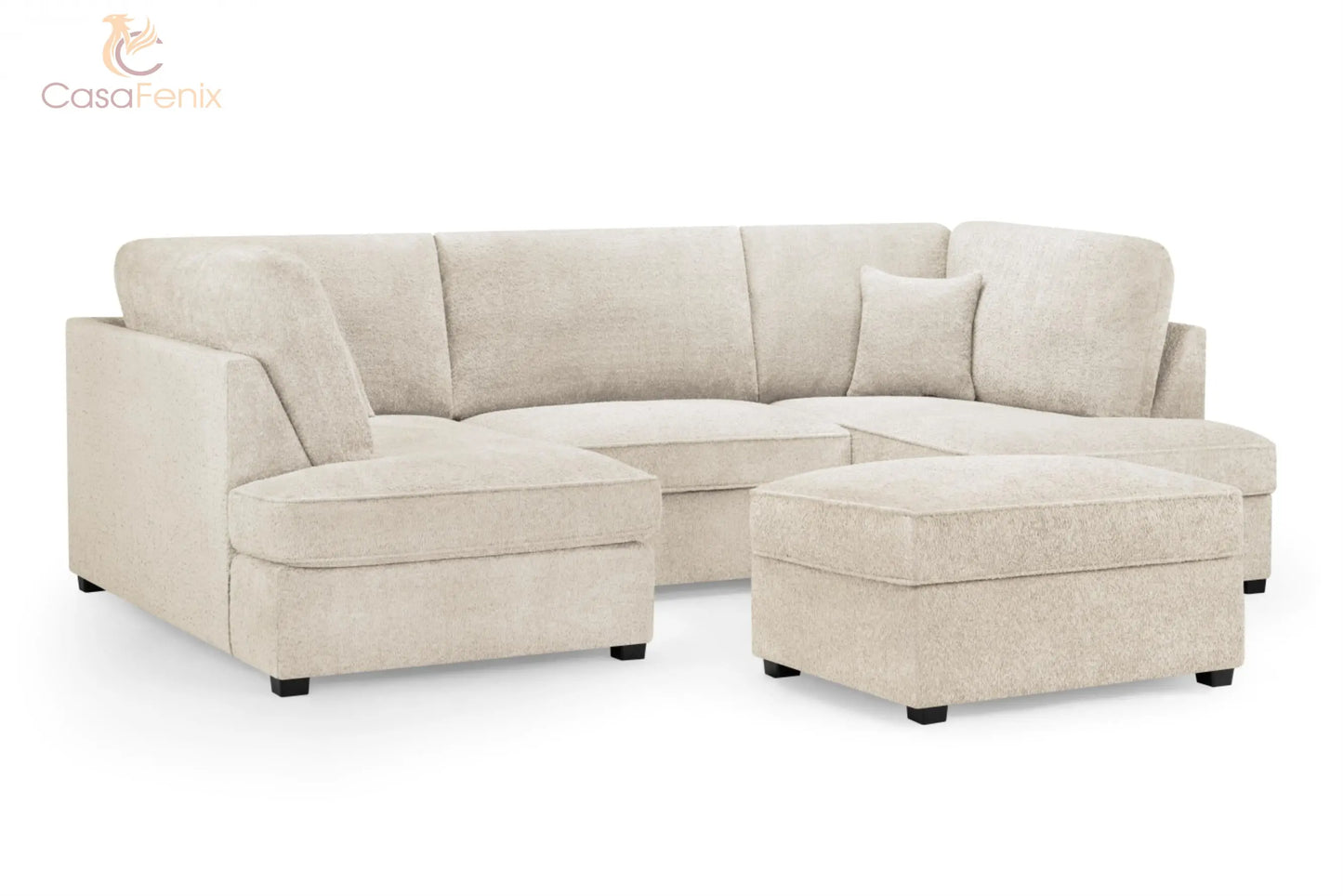 Carnaby U Shaped Corner Sofa in Beige, Black or Grey Fabric. Choice of fabric Sofa CasaFenix