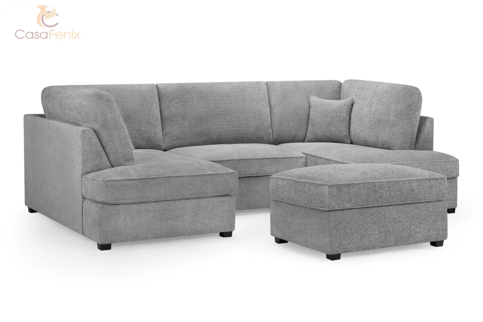 Carnaby U Shaped Corner Sofa in Beige, Black or Grey Fabric. Choice of fabric Sofa CasaFenix