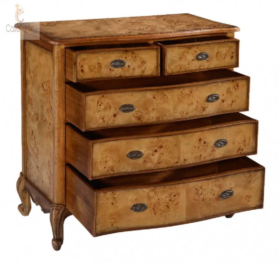 Cheshire Walnut Collection Bedroom Chest of 5 Drawers - CasaFenix