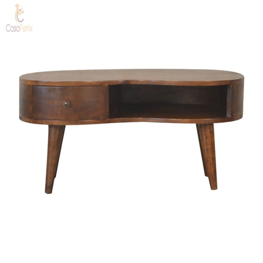 Chestnut Wave Coffee Table 100% solid mango wood - CasaFenix