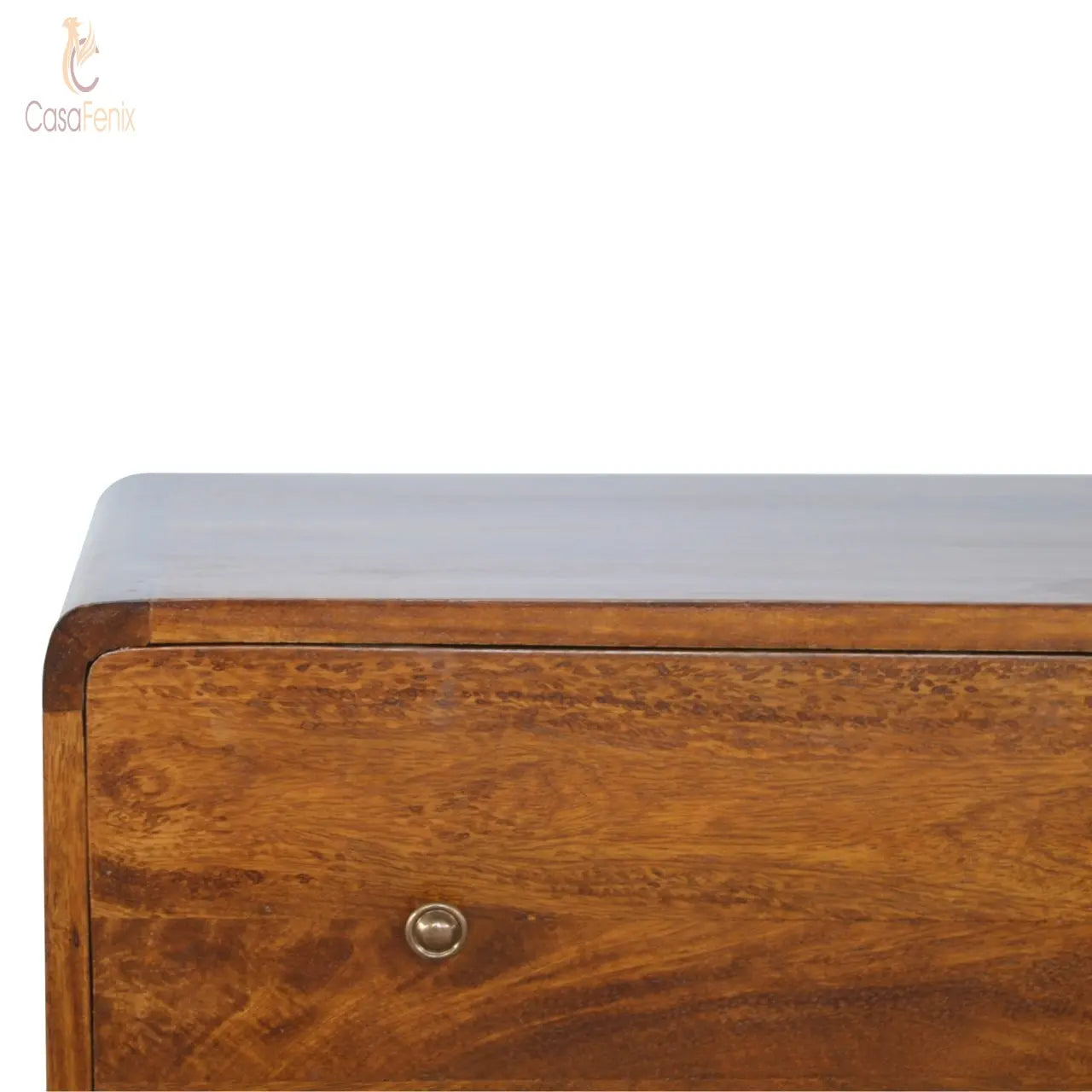 Curved Chestnut Chest of 3 Drawers - CasaFenix