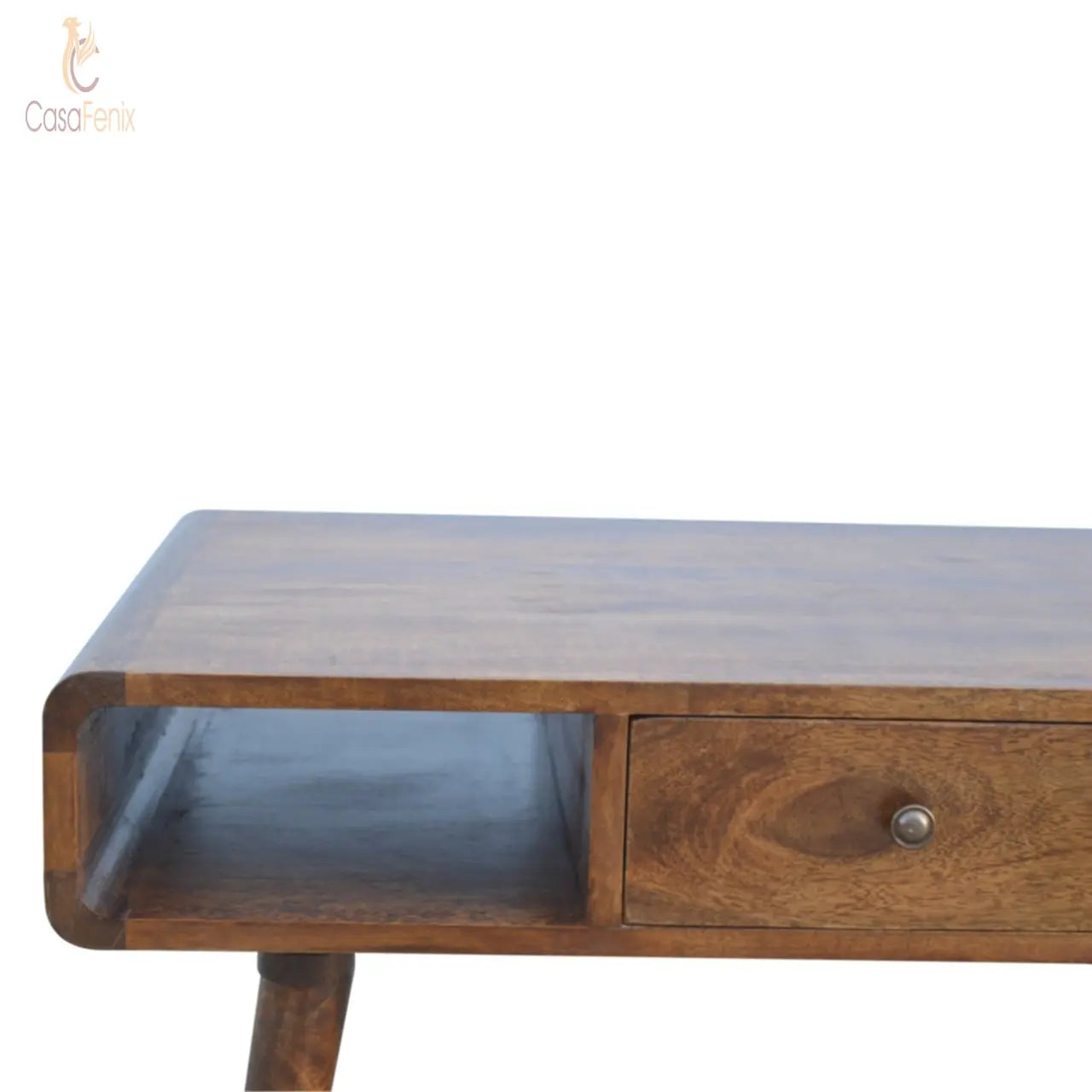 Curved Chestnut Coffee Table - CasaFenix