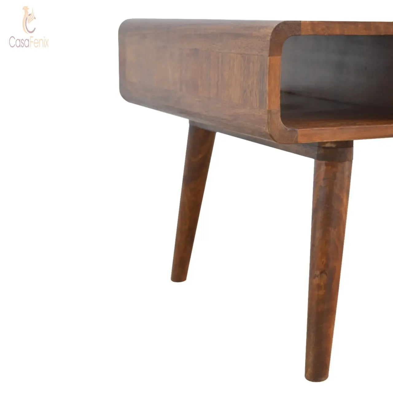 Curved Chestnut Coffee Table - CasaFenix