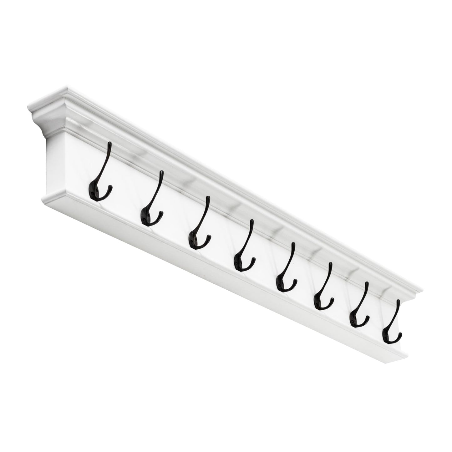 Halifax collection by Nova Solo. Classic White 8 Hook Coat Rack CasaFenix