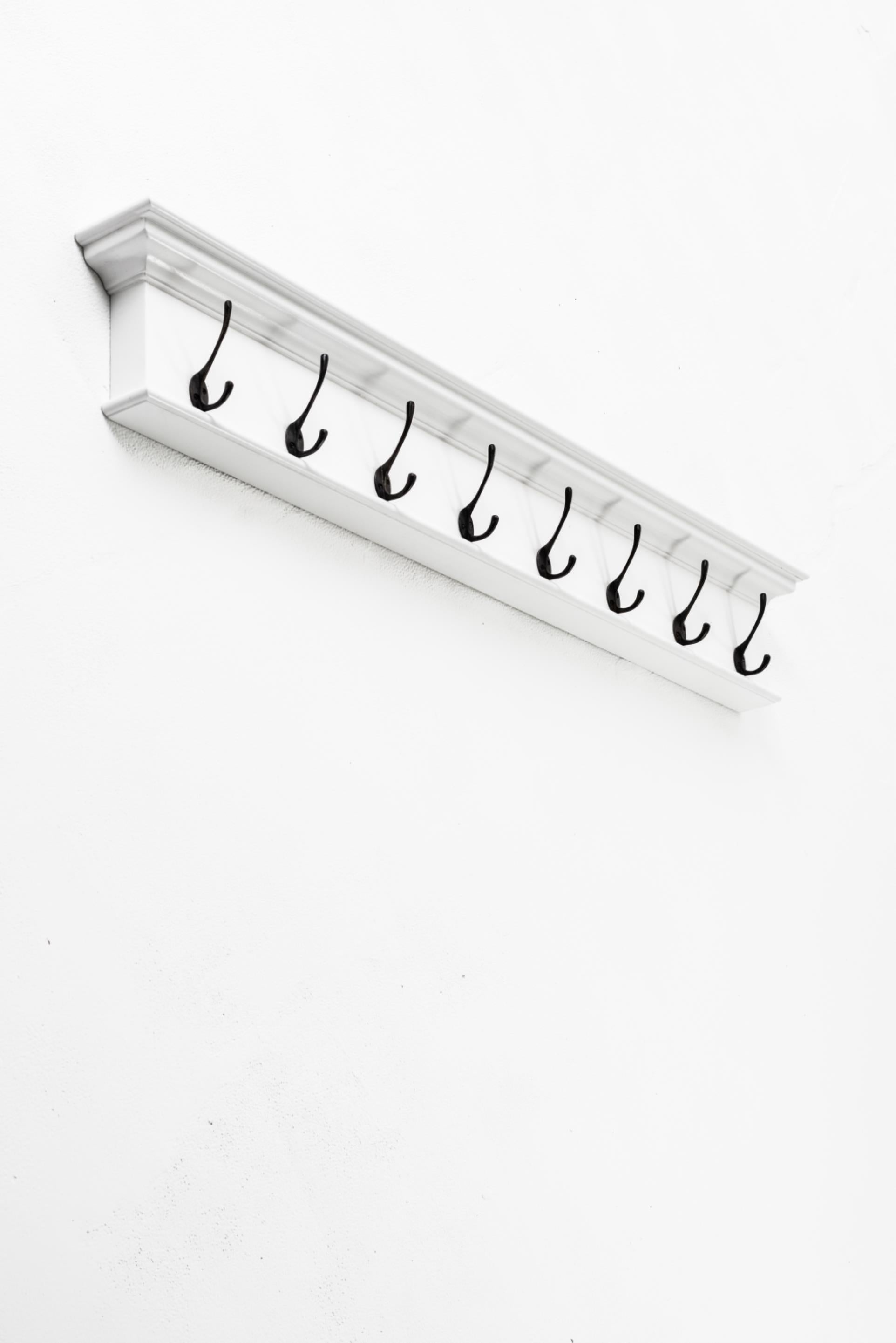 Halifax collection by Nova Solo. Classic White 8 Hook Coat Rack CasaFenix