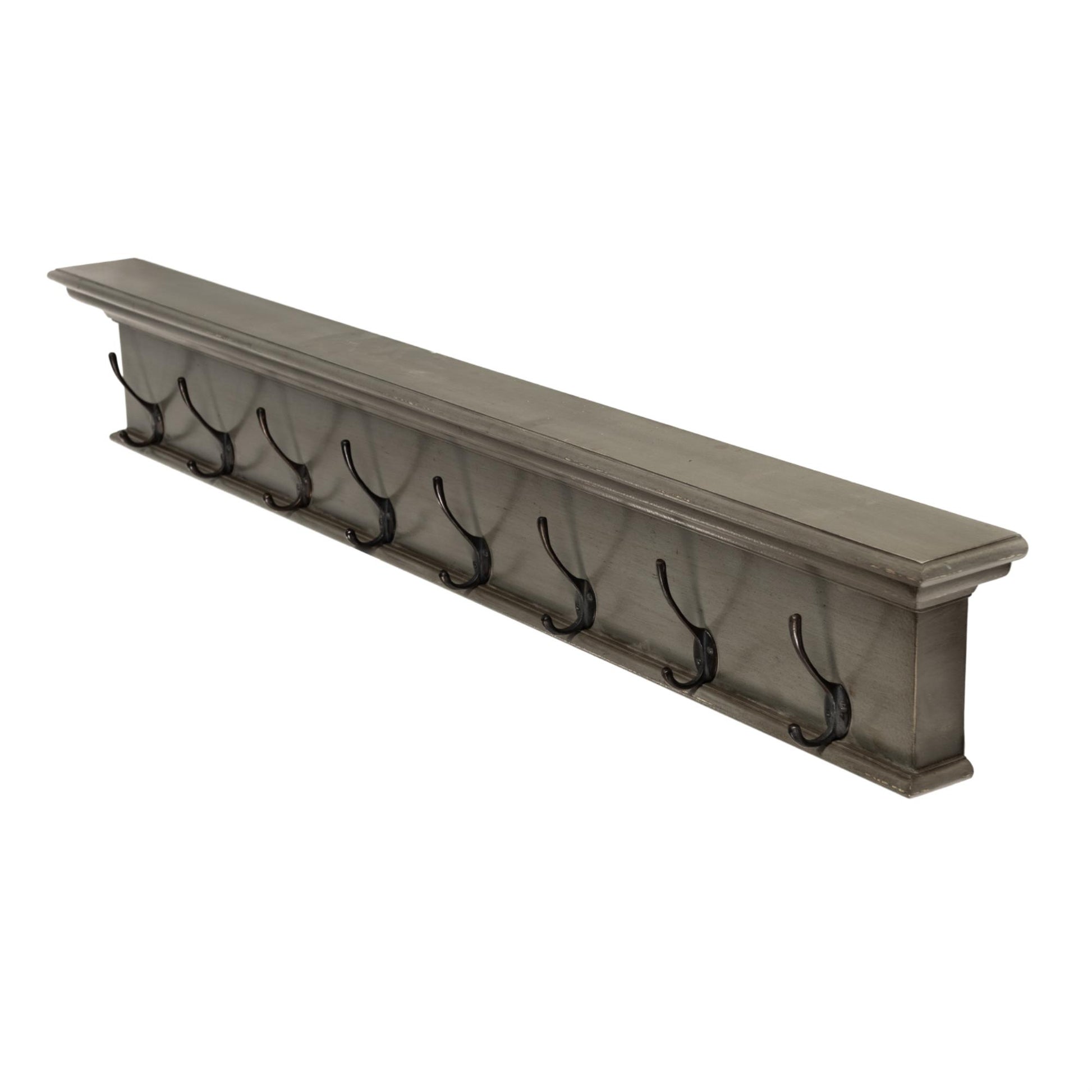 Halifax collection by Nova Solo. Grey Brown 8 Hook Coat Rack CasaFenix