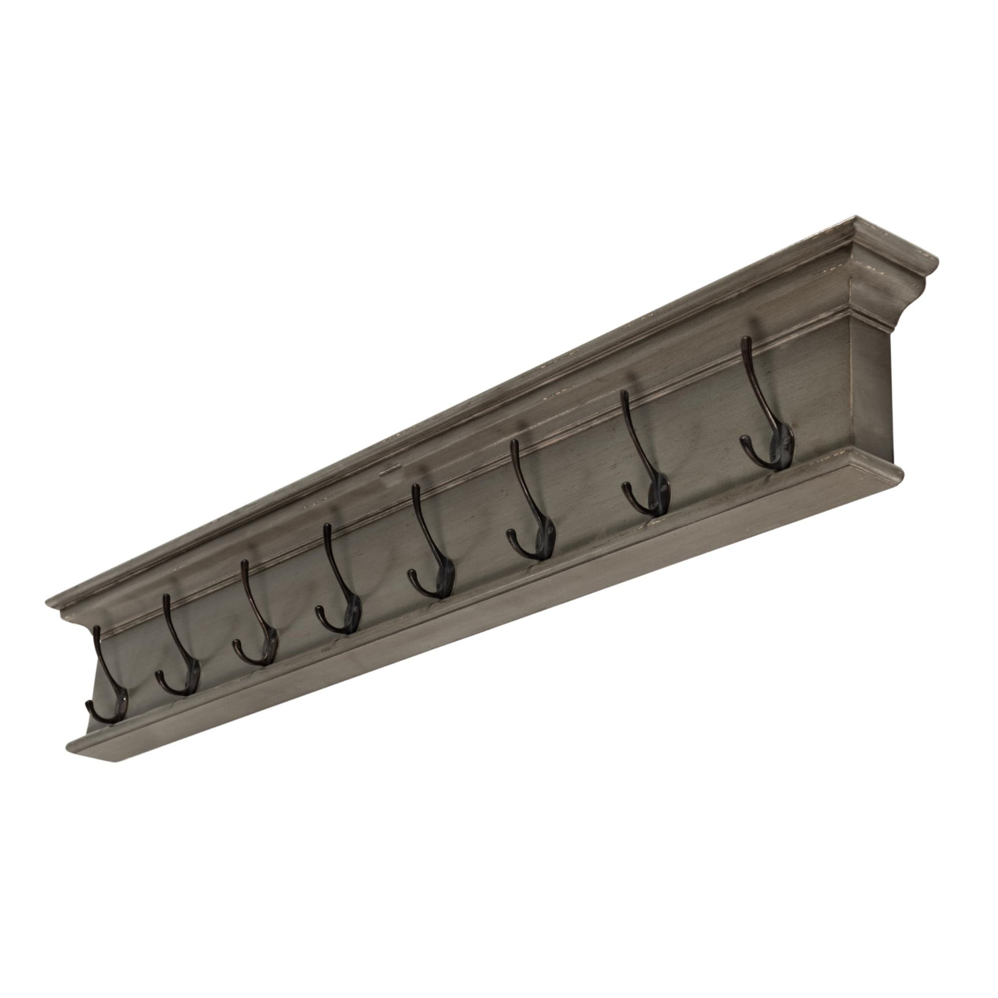 Halifax collection by Nova Solo. Grey Brown 8 Hook Coat Rack CasaFenix