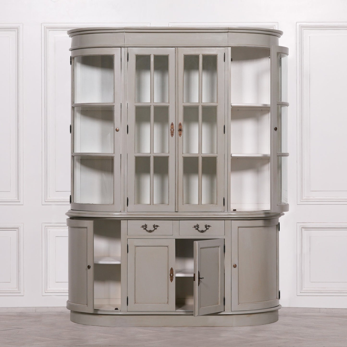 Large Grey Dresser Display Cabinet CasaFenix