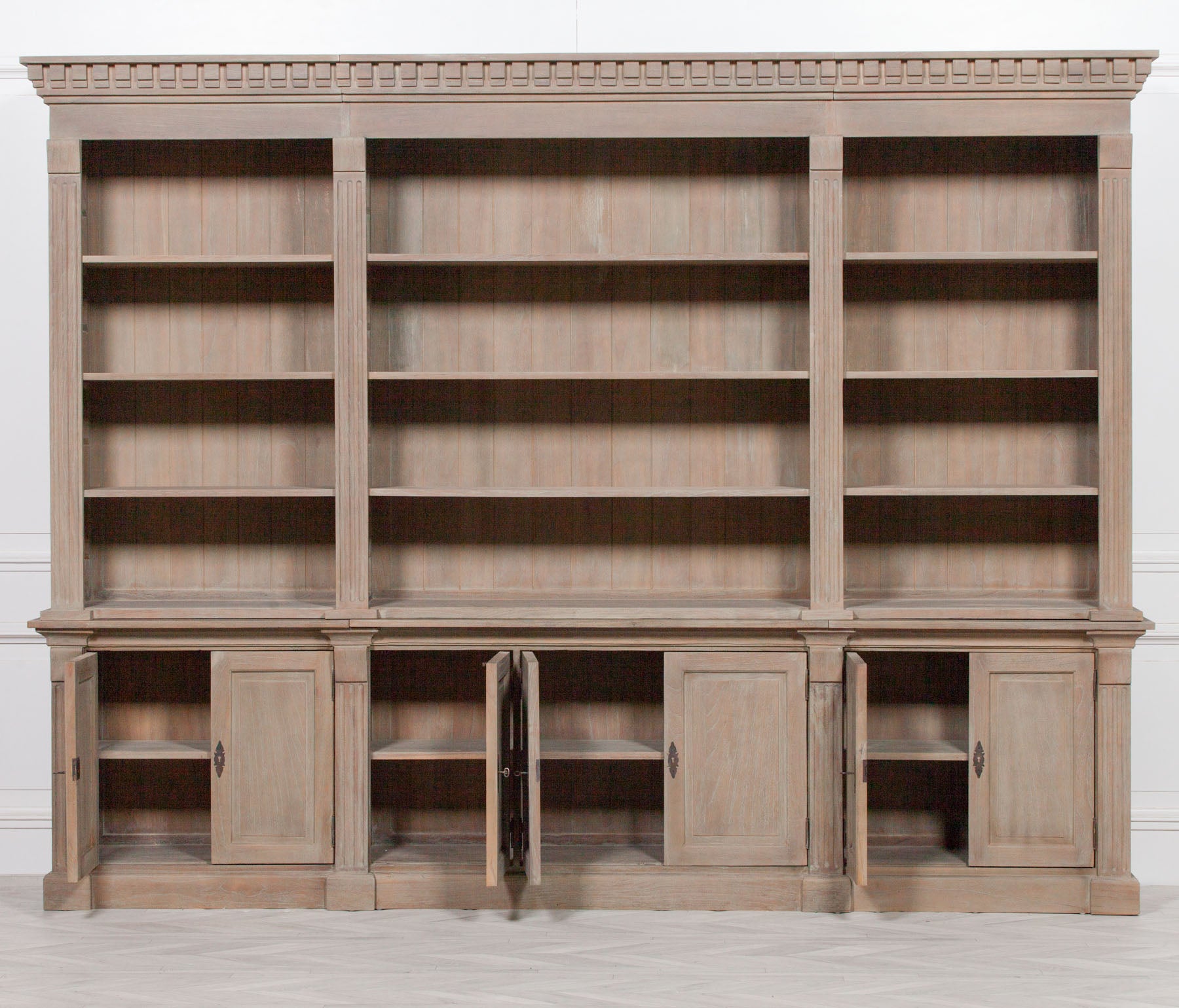 Extra Large Wooden Triple Bookcase CasaFenix