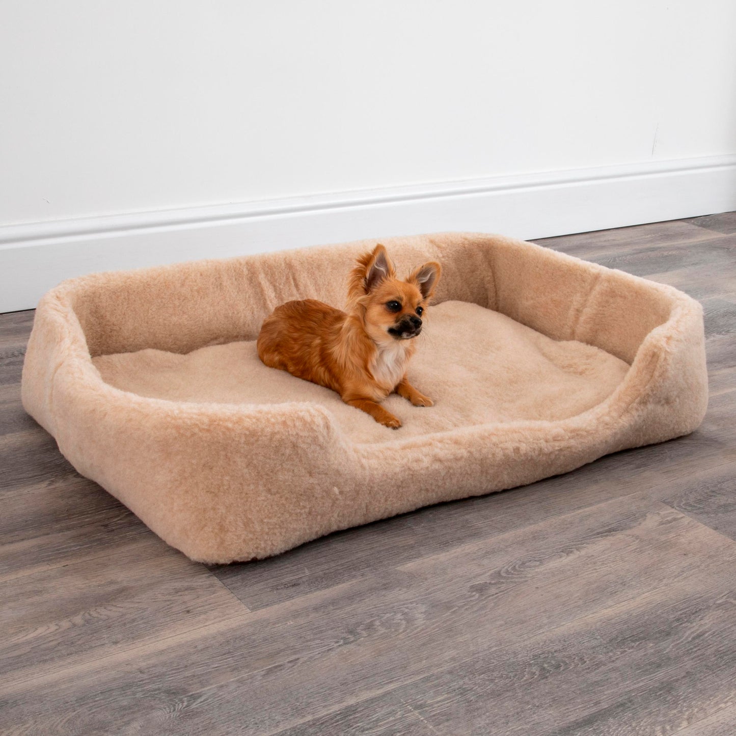 100% Merino Wool Pet Dog Bed - Cappuccino 90 x 60cm LARGE - CasaFenix