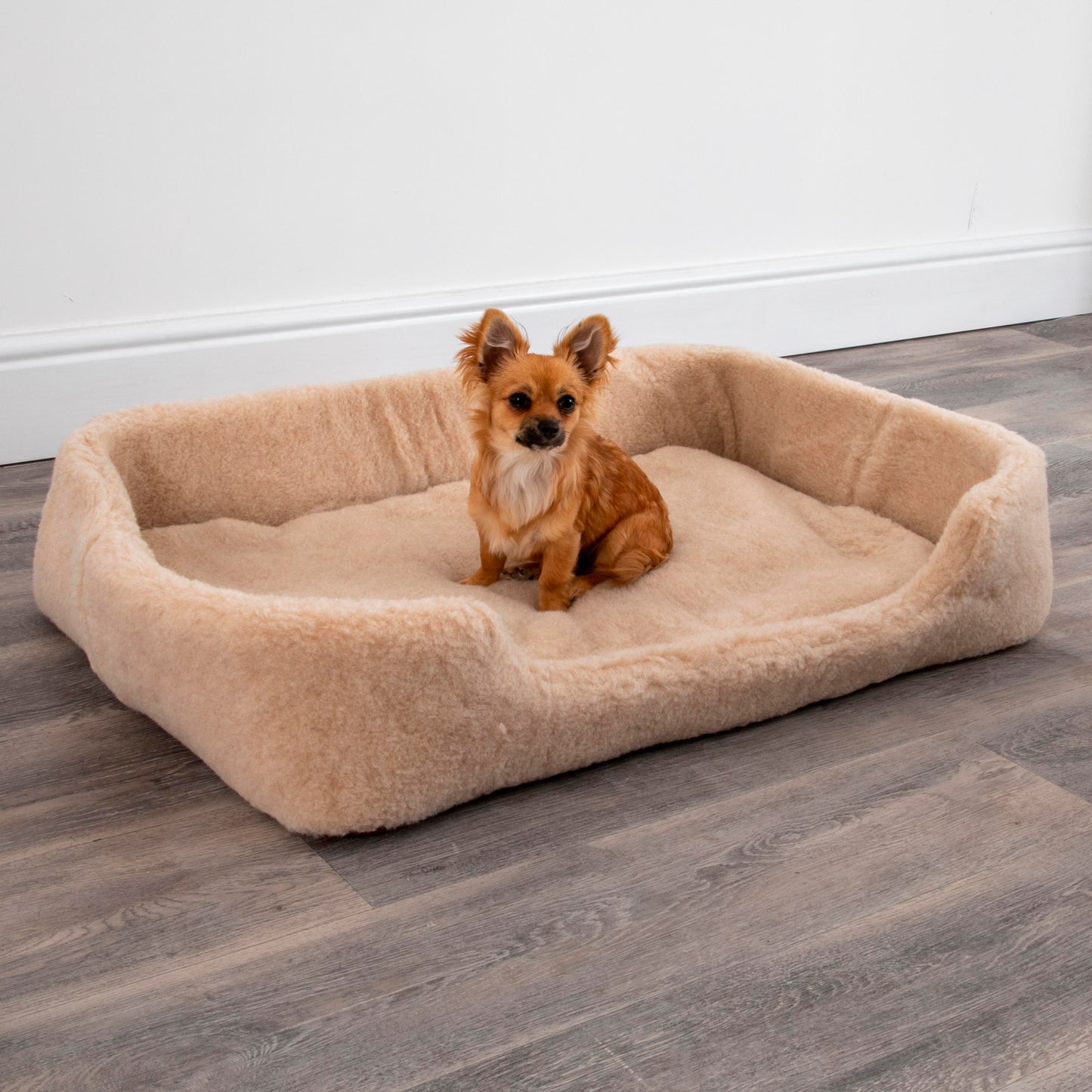 100% Merino Wool Pet Dog Bed - Cappuccino 90 x 60cm LARGE - CasaFenix