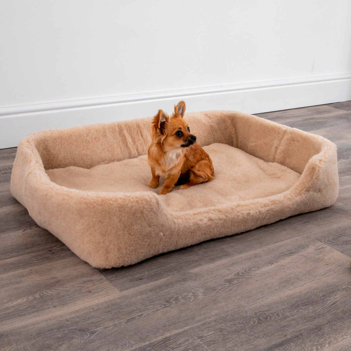 100% Merino Wool Pet Dog Bed - Cappuccino 90 x 60cm LARGE - CasaFenix