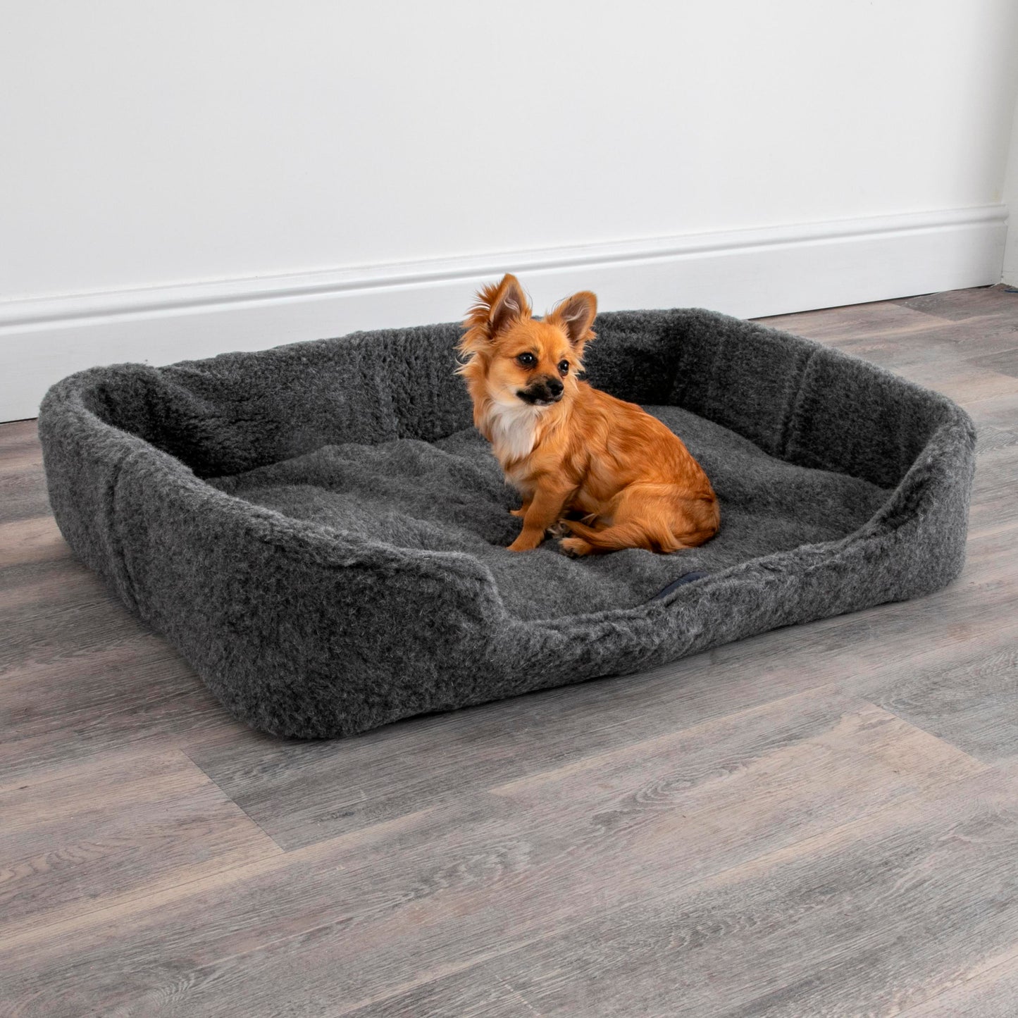 100% Merino Wool Pet Dog Bed - Grey 90 x 60cm LARGE - CasaFenix