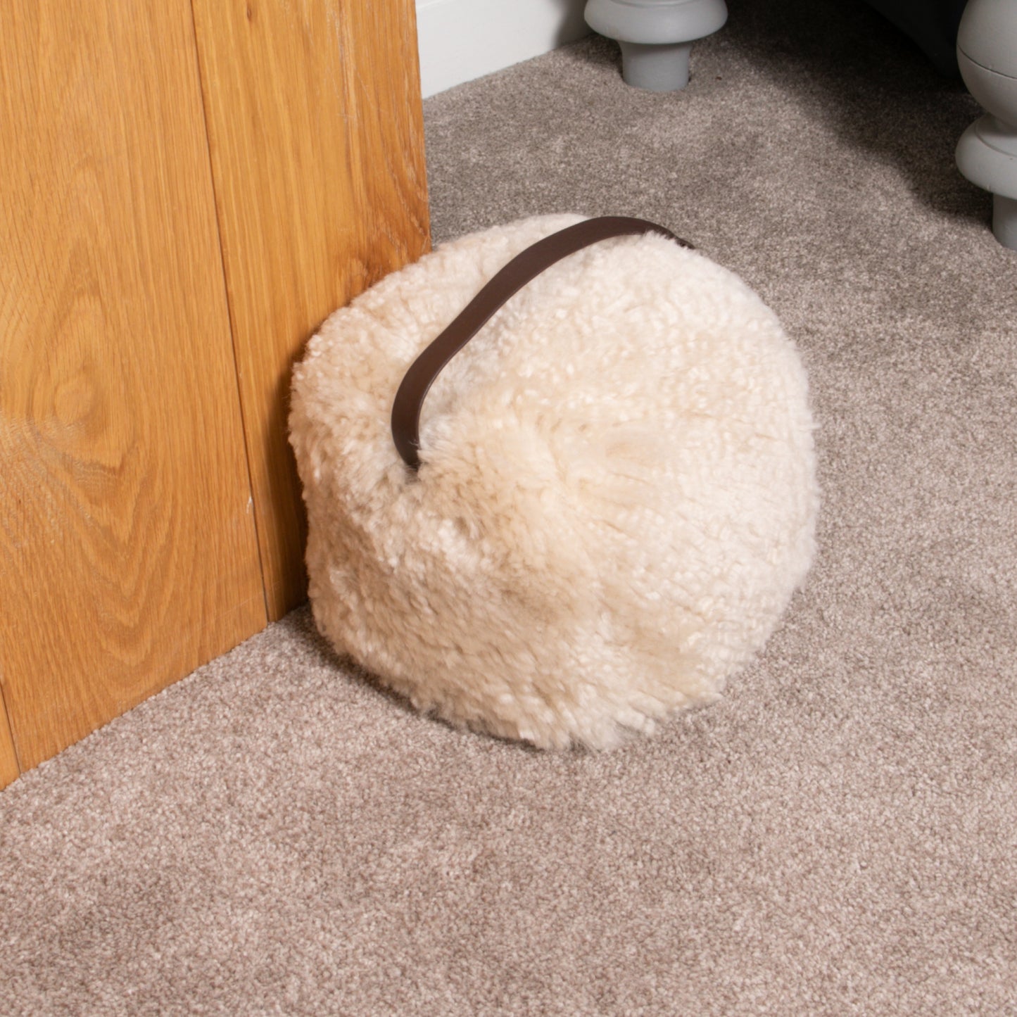 Beige Sheepskin Doorstop - CasaFenix