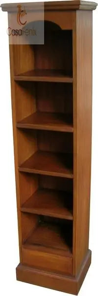 DVD Storage Rack Solid Mahogany Bookcase 4 Shelves - CasaFenix