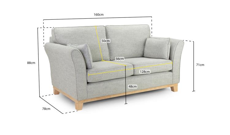 Delta Fabric Sofa In Grey. 1, 2, 3 Seat Settee & Footstool (Copy) Sofa CasaFenix