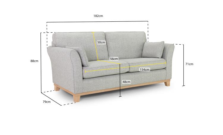 Delta Fabric Sofa In Grey. 1, 2, 3 Seat Settee & Footstool (Copy) Sofa CasaFenix