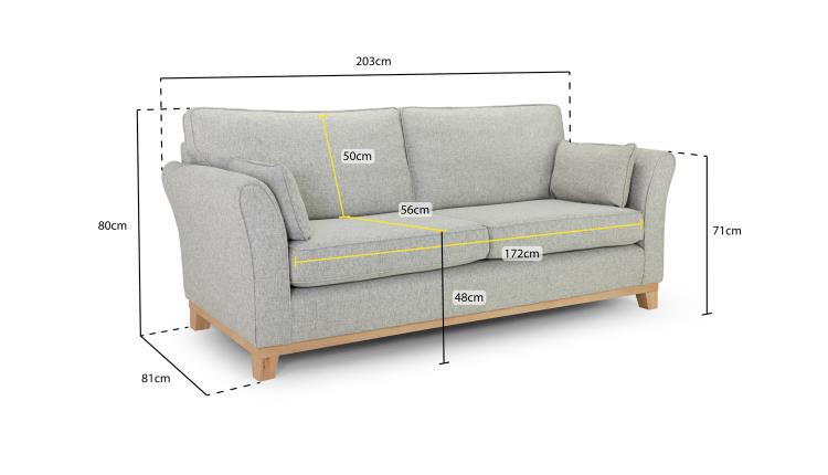 Delta Fabric Sofa In Grey. 1, 2, 3 Seat Settee & Footstool (Copy) Sofa CasaFenix