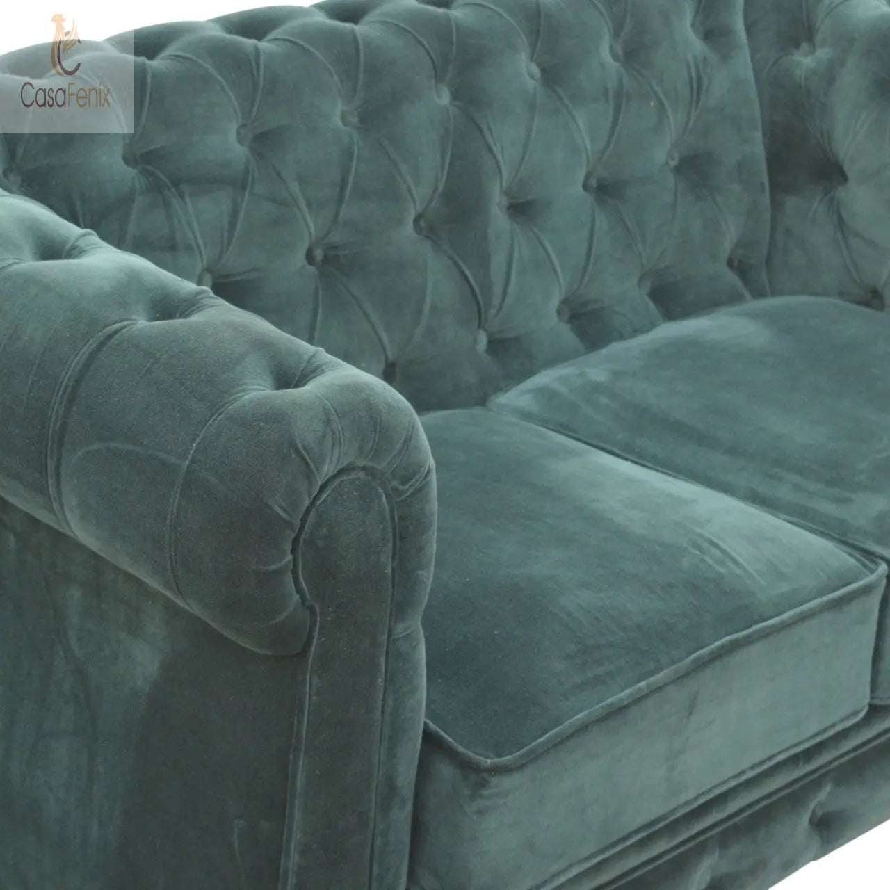 Emerald Green Velvet Chesterfield Sofa Sofas CasaFenix