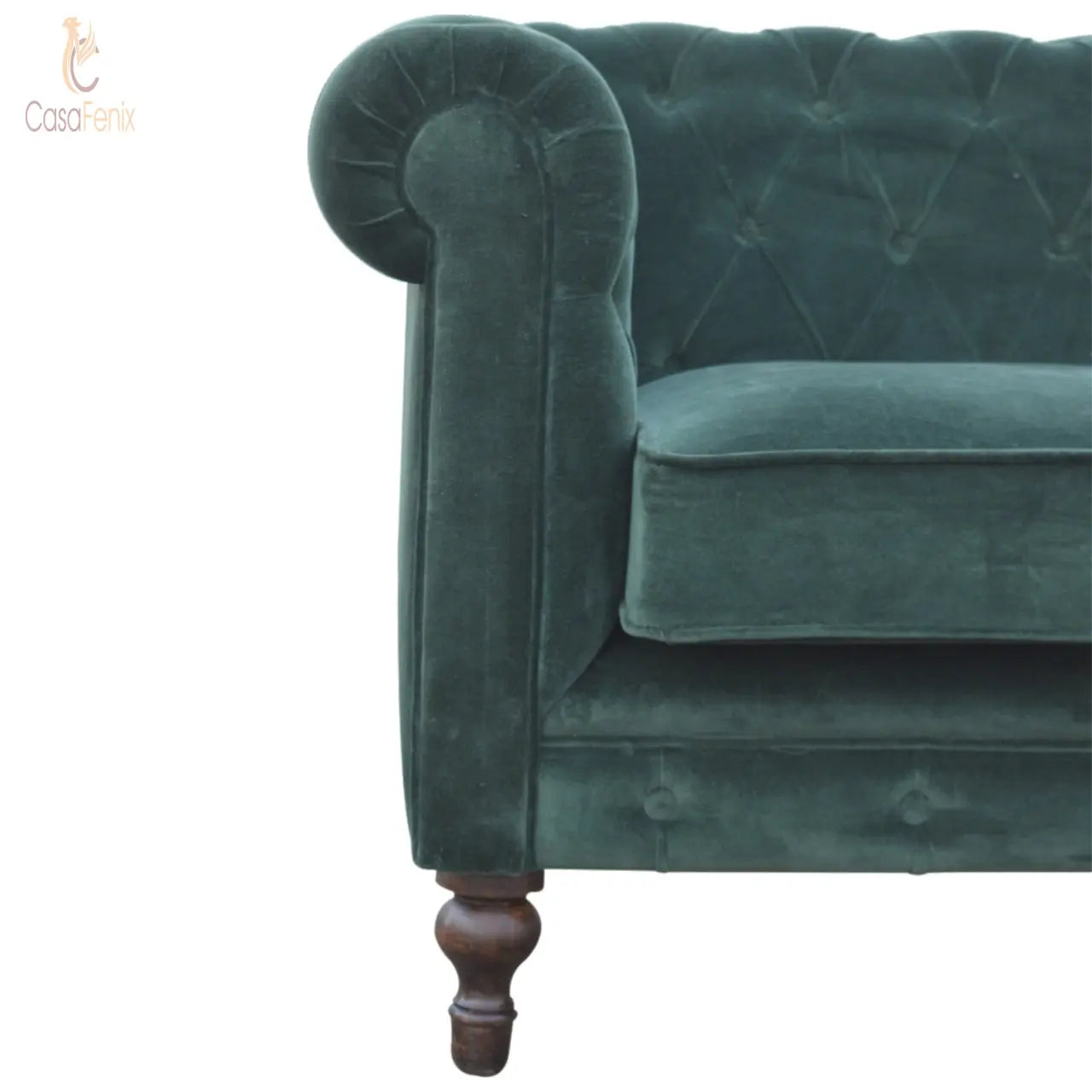 Emerald Green Velvet Chesterfield Sofa Sofas CasaFenix