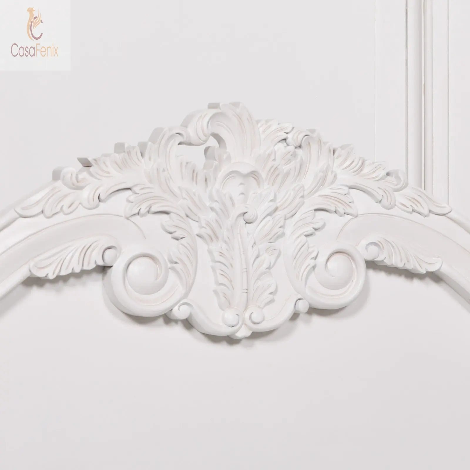 French White Carved Rose Cherub King Size 5ft Bed Frame - CasaFenix