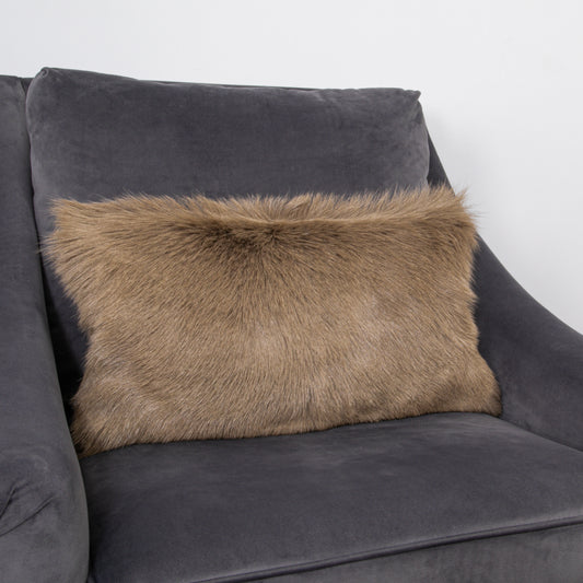 Beige Goatskin Cushion 50 x 30cm - CasaFenix