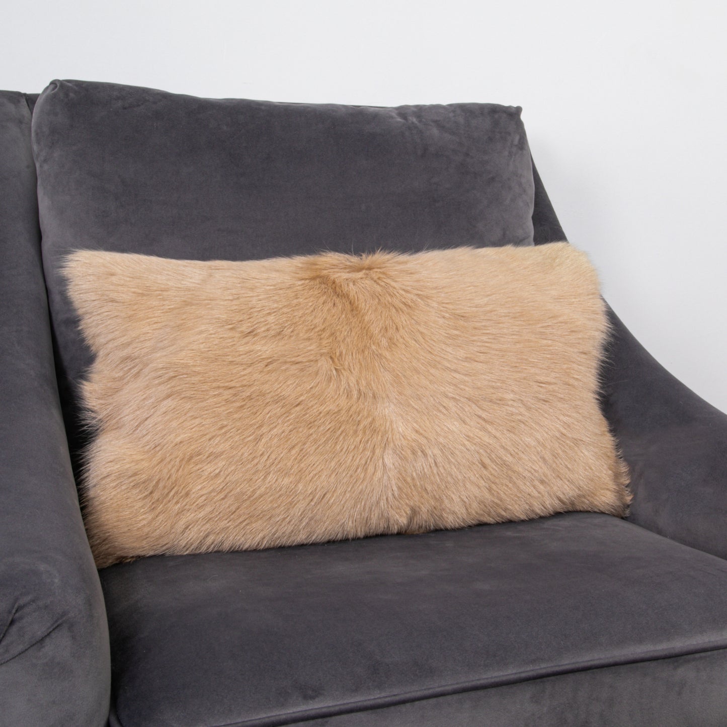 Cream Goatskin Cushion 50 x 30cm - CasaFenix