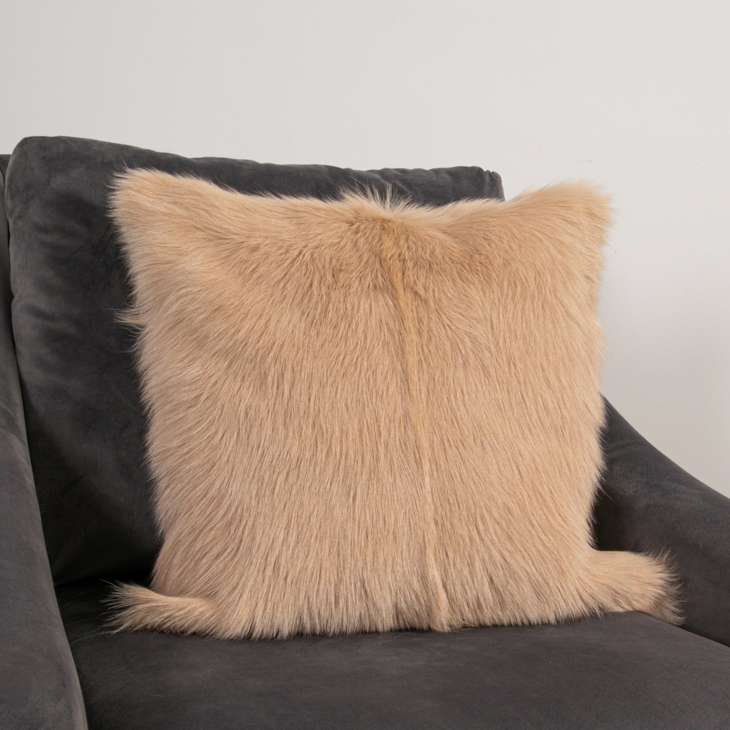 Cream Goatskin Cushion 45 x 45cm - CasaFenix