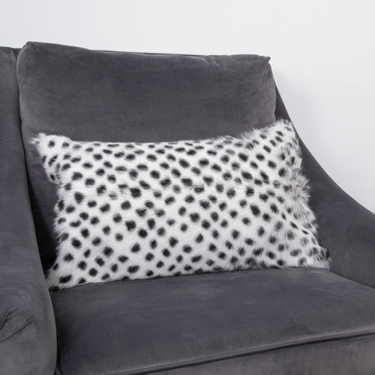 Black Dot Goatskin Print Cushion 50x30cm - CasaFenix