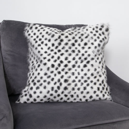 Black Dot Goatskin Print Cushion 45x45cm - CasaFenix