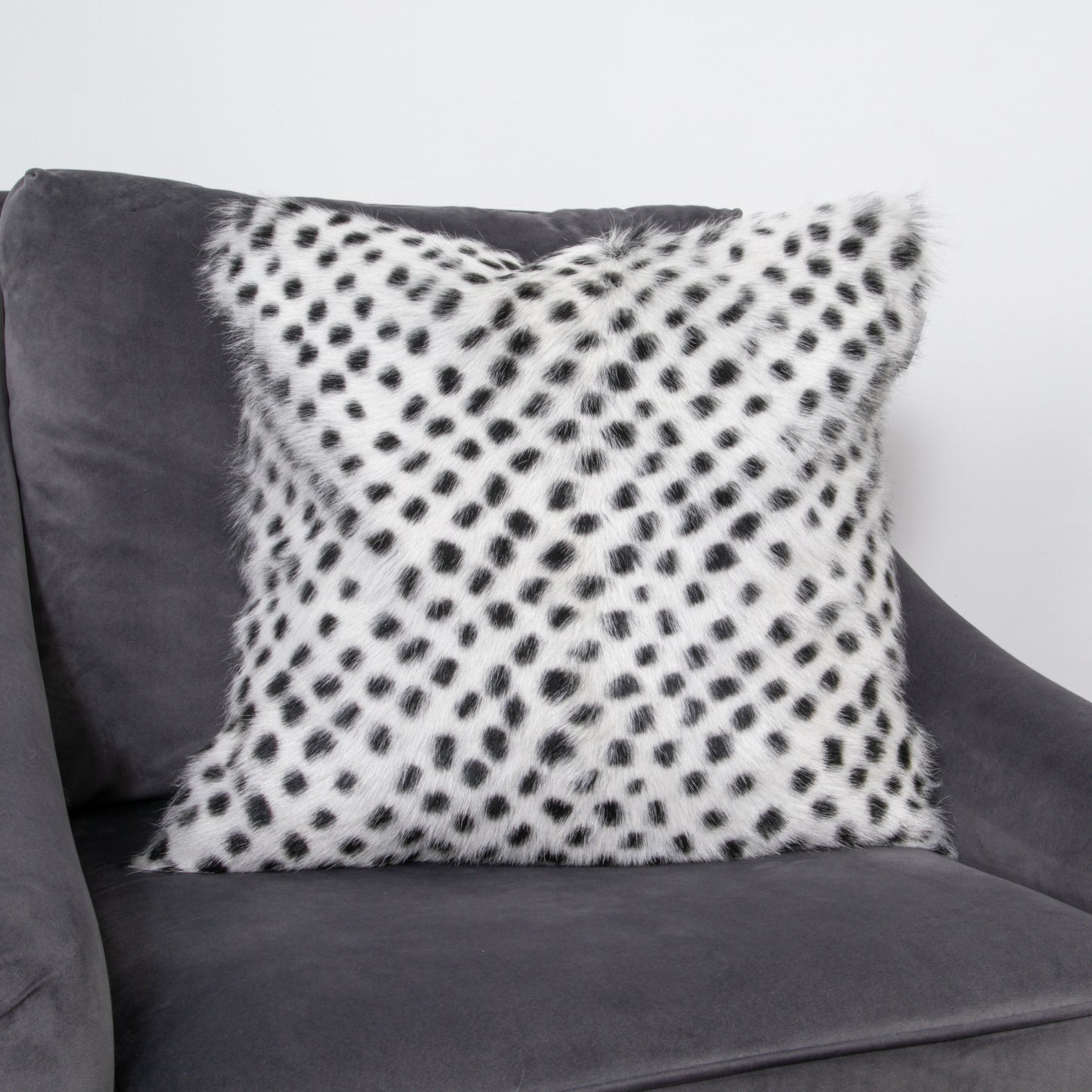 Brown Leopard Goatskin Print Cushion 50x30cm - CasaFenix