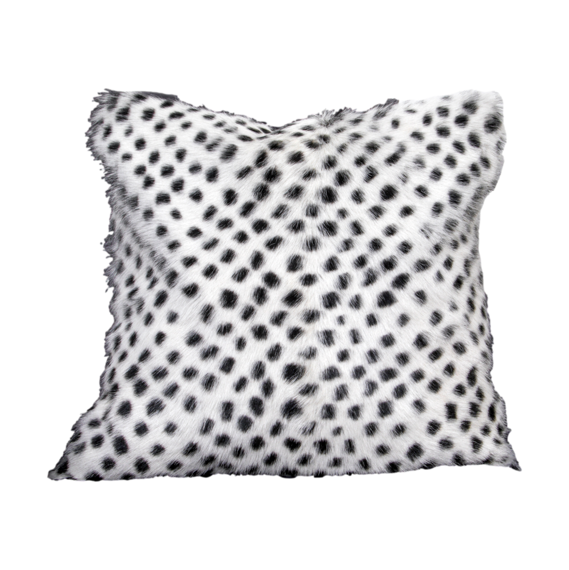 Black Dot Goatskin Print Cushion 45x45cm - CasaFenix