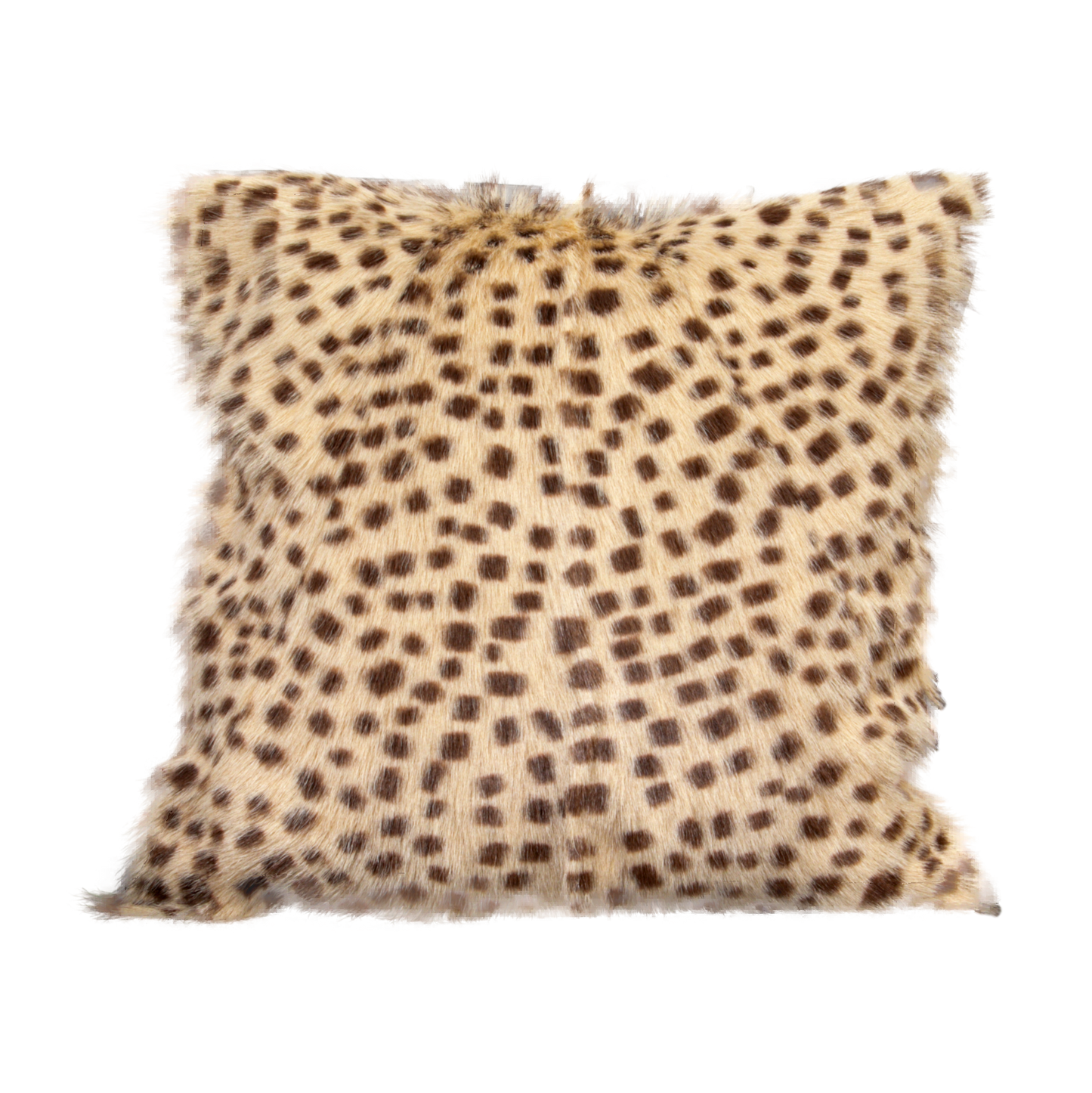 Brown Leopard Goatskin Print Cushion 45x45cm - CasaFenix