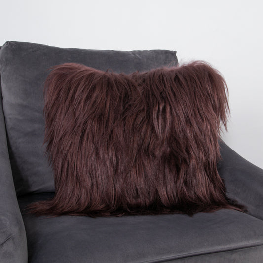 Brown Long Hair Goat Cushion Cushion 40x40cm - CasaFenix