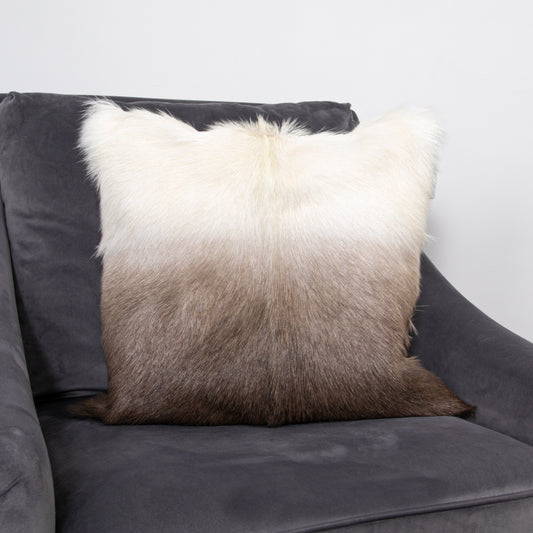 Ivory / Brown Goatskin Cushion 45 x 45cm - CasaFenix