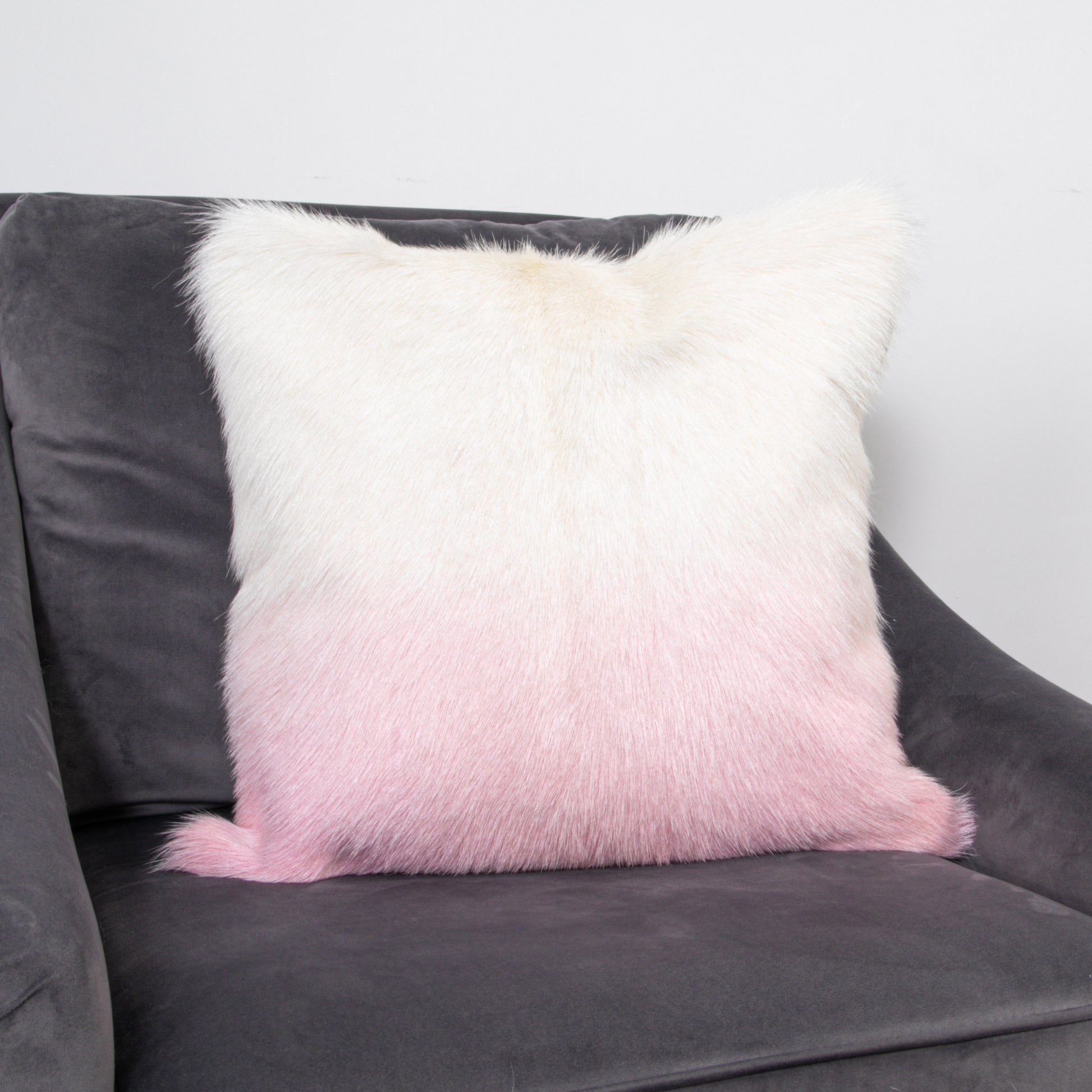 Ivory / Pink Goatskin Cushion 45 x 45cm - CasaFenix